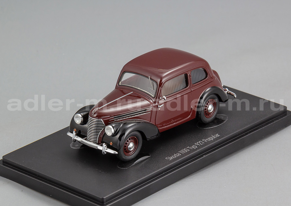 AUTOCULT 1:43 Skoda 1100 Type 927 Popular - 1938 (darkred / black) ATC90372