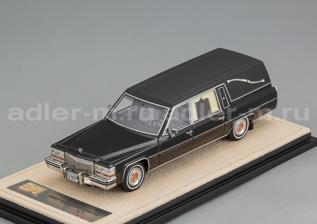 GLM + STAMP MODELS 1:43 Cadillac Superior Hearse - 1980 (black) STM80801