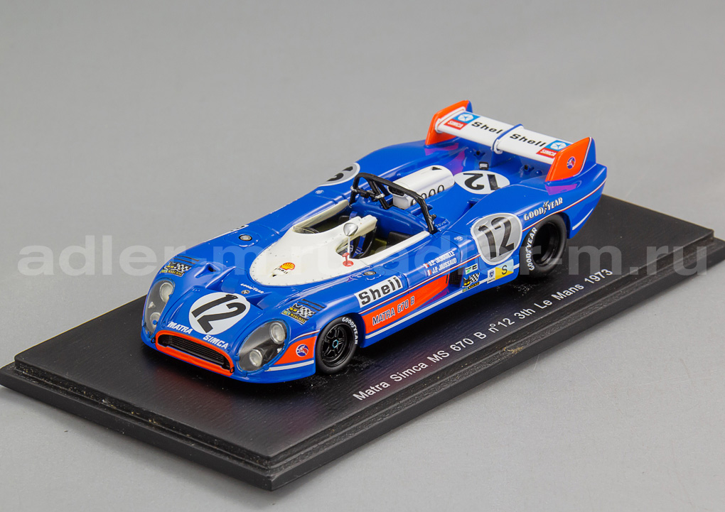 SPARK 1:43 Matra-Simca MS 670B #12 3th LM 1973 J.P.Jabouille - J.P.Jaussaud S3550