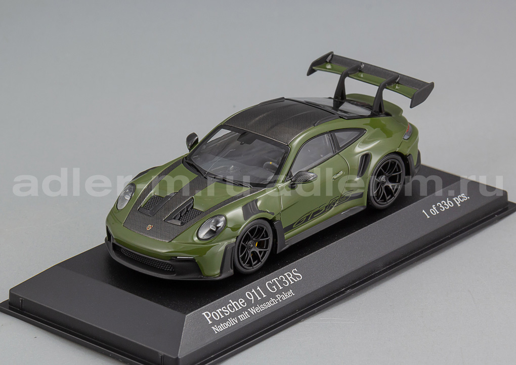 MINICHAMPS 1:43 Porsche 911 (992) GT3RS - 2024 (olive, black wheels) 410062110