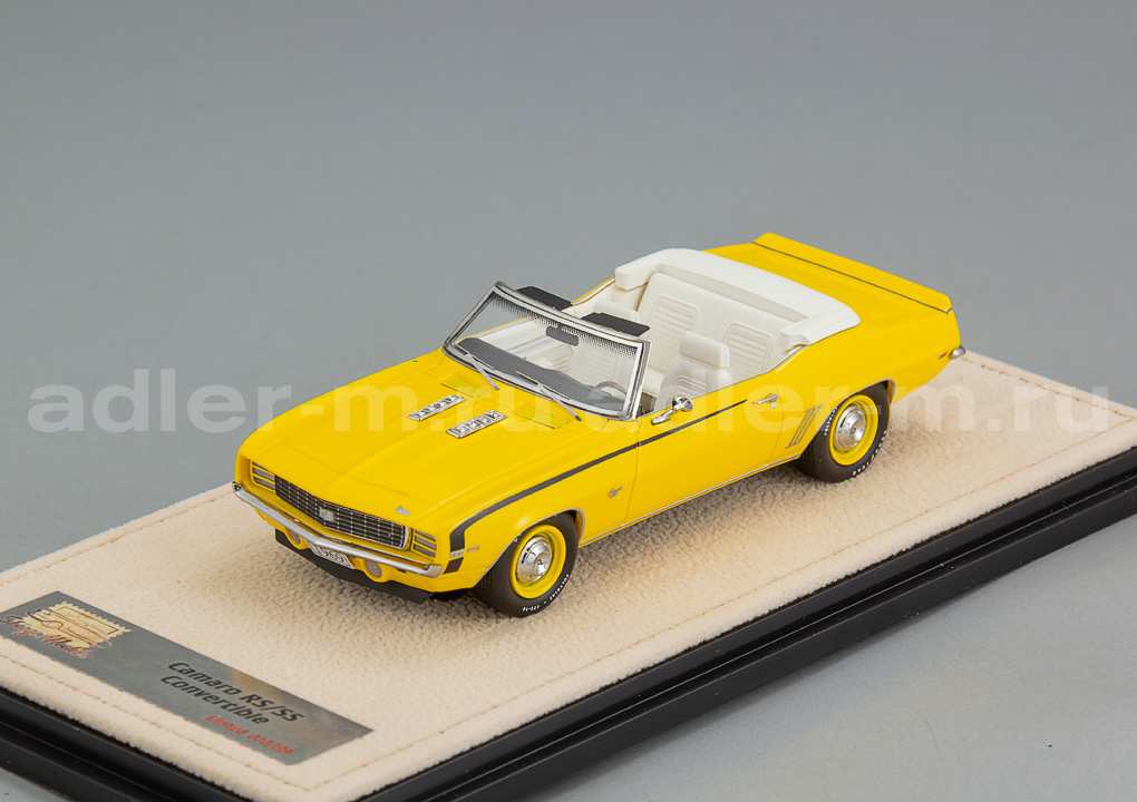 GLM + STAMP MODELS 1:43 Chevrolet Camaro RS SS Кабриолет (открытый) - 1969 (yellow) STM691031