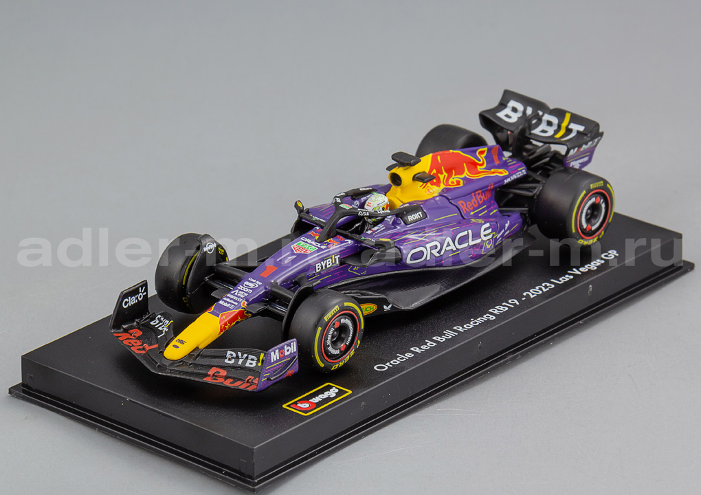 BBURAGO 1:43 Red Bull RB19 #1 Word Champion Winner Las Vegas USA GP 2023 - Verstappen (с фигуркой и боксом) BU18-38083-V-VEGAS