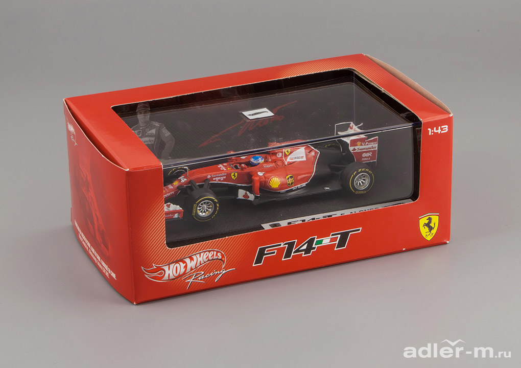 HOT WHEELS 1:43 Ferrari F1 2014 F14 T #14 Alonso, with driver BLY69