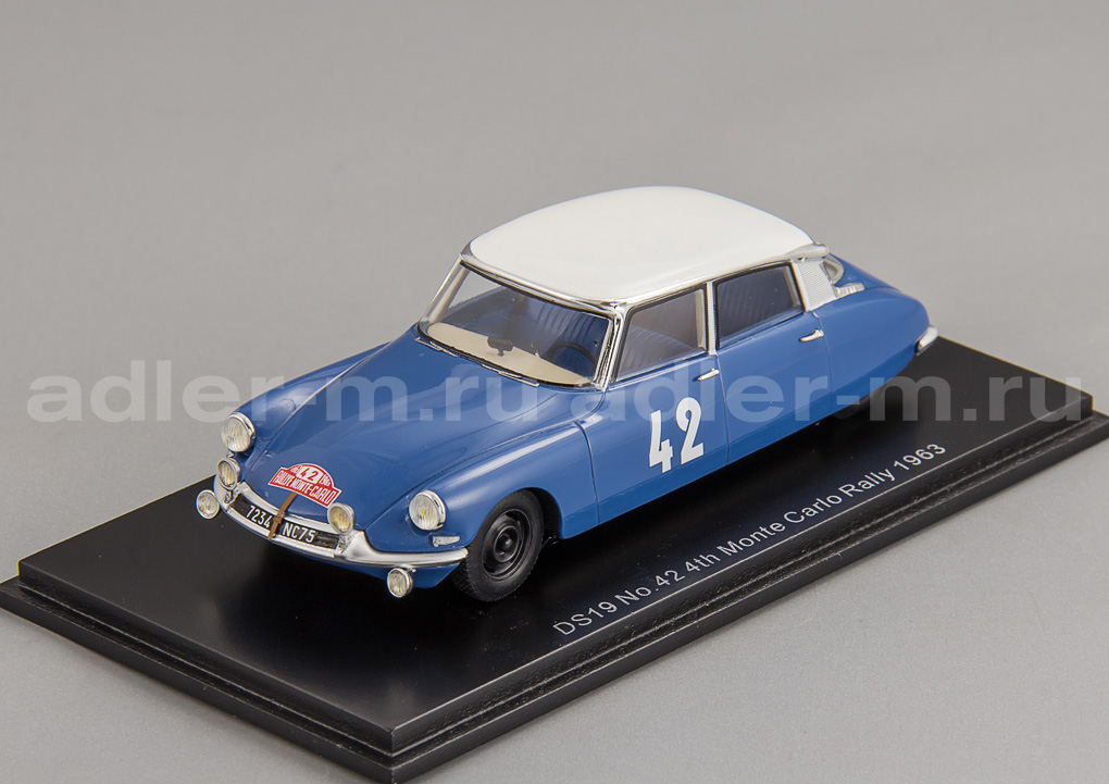 SPARK 1:43 Citroen DS19 #42 4th Monte Carlo Rally 1963 Lucien Bianchi - Jean-Claude Ogier S5532