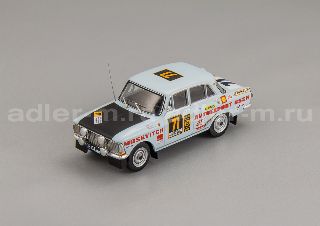 IXO 1:43 Советский автомобиль тип 412 #71 Rally London - Mexiko 1970 G.Holm / V.Boubnov / K.Guiradouskas RAC354