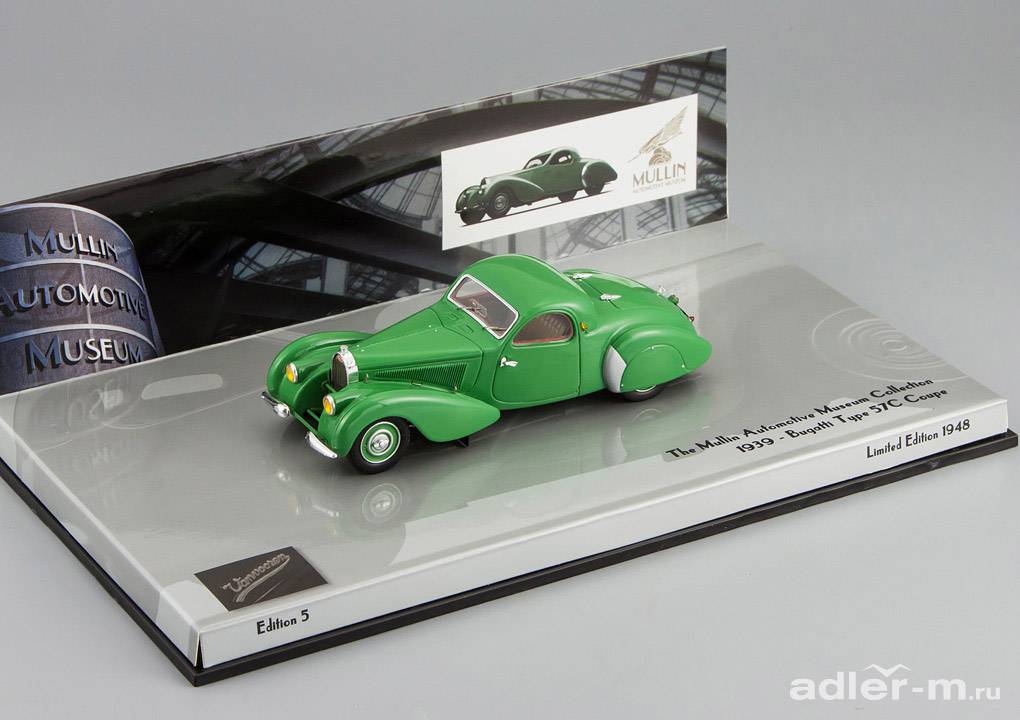 MINICHAMPS 1:43 Bugatti Type 57C Coupe 1939 (green) 437110120