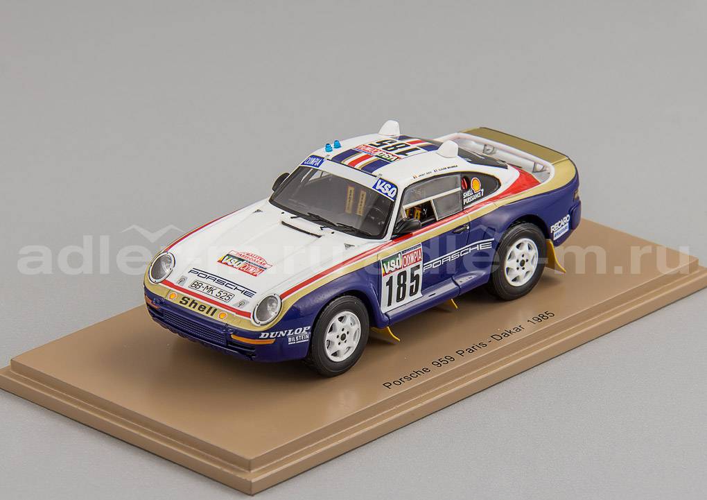 SPARK 1:43 Porsche 959 #185 Paris Dakar 1985 J. Ickx - C. Brasseur S7817