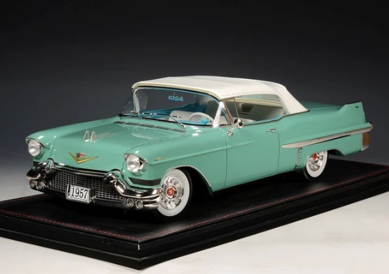 GLM + STAMP MODELS 1:18 Cadillac Series 62 Convertible (закрытый) - 1957 (Thebes Green Metallic) STM1957304