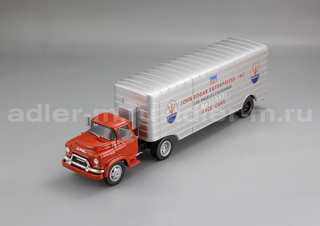 SCHUCO 1:43 GMC "John Edgar Enterprises" Maserati race transporter 45 091 8200