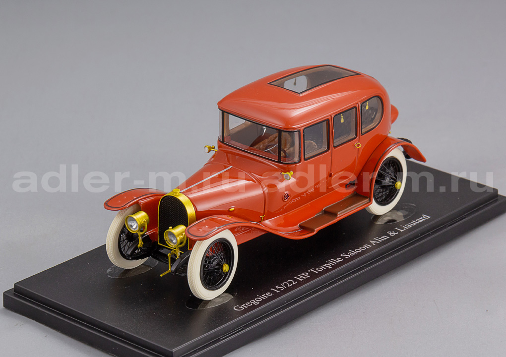 AUTOCULT 1:43 Gregoire 15/22HP Torpille Saloon Alin & Liautard (France 1912) (red) ATC01024-1