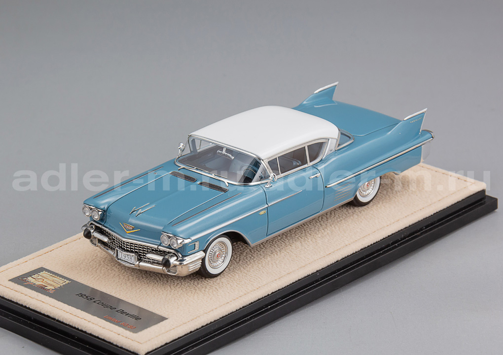 GLM + STAMP MODELS 1:43 Cadillac DeVille Купе - 1958 (Somerset Blue with Alpine White) STM58605