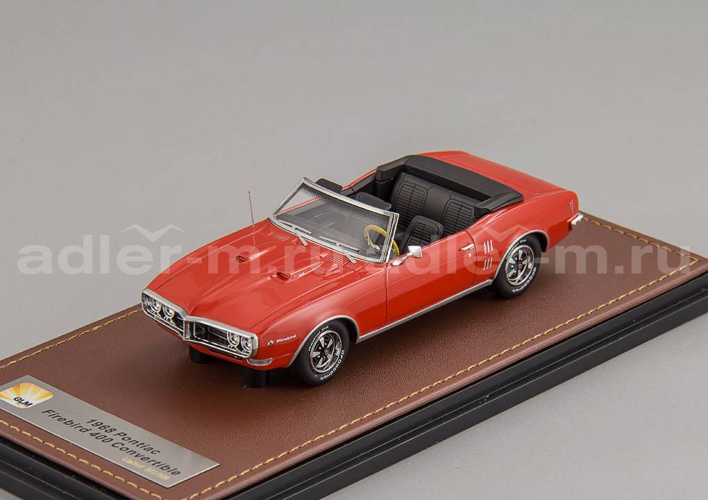 GLM 1:43 Pontiac Firebird 400 Convertible (открытый) - 1968 (red) GLM191001