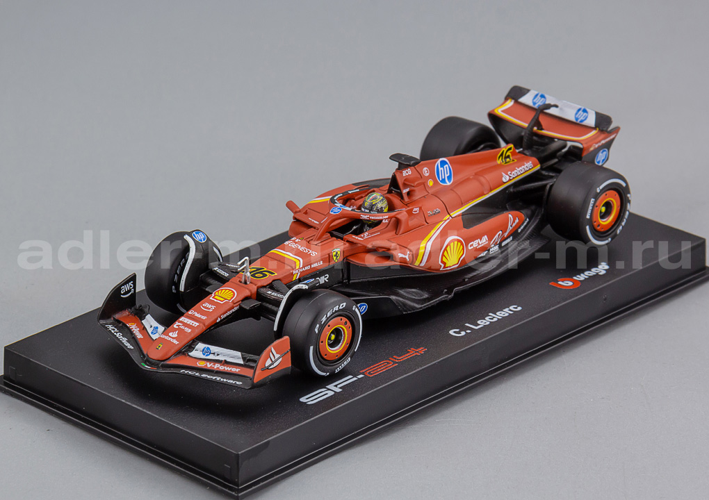 BBURAGO 1:43 Ferrari F1 SF-24  #16 Winner Italien Monza GP 2024 - C. Leclerc (с фигуркой и боксом) BU18-01928-L-MONZA