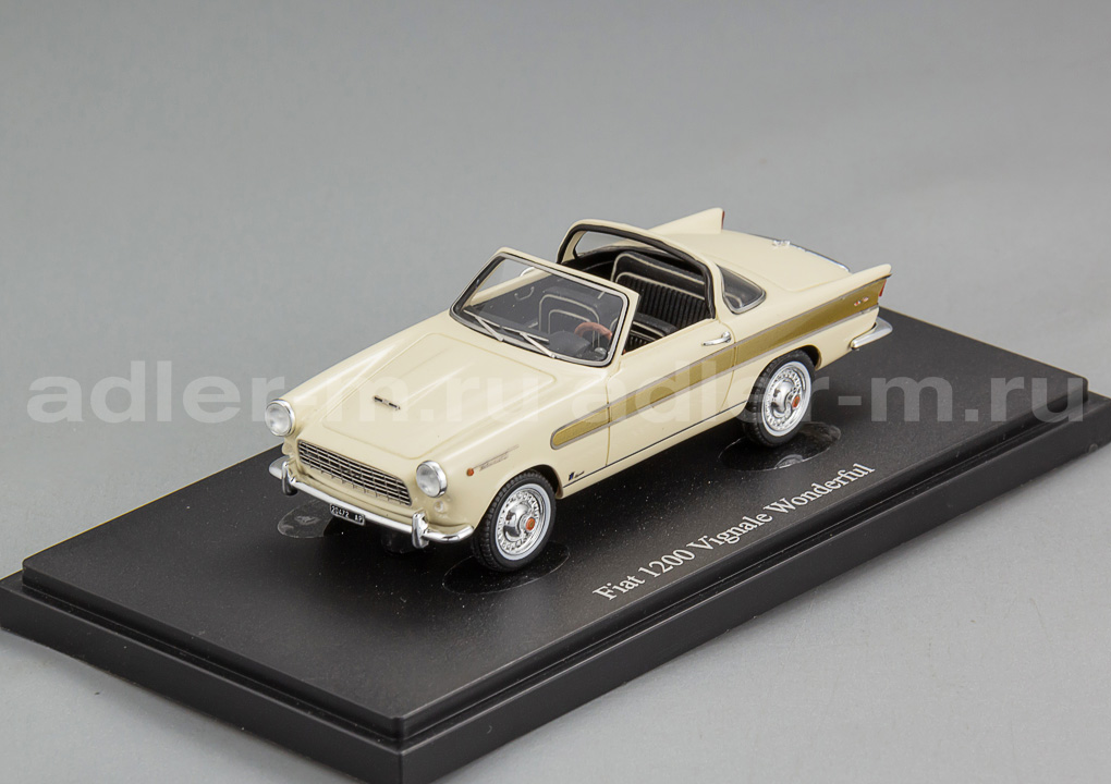 AUTOCULT 1:43 Fiat 1200 Vignale Wonderful (Italy 1958) (ivory) ATC05049