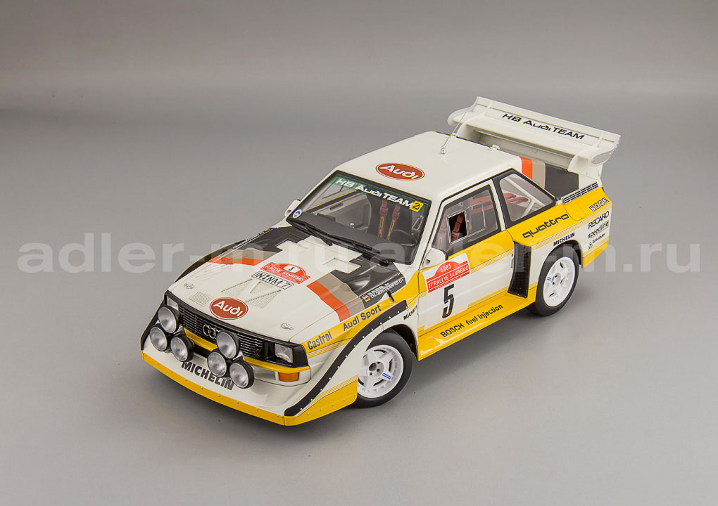 AUTOART 1:18 Audi Quattro S1 #5 Rally San Remo 1985 winner W. Röhrl/C. Geistdörfer 88503