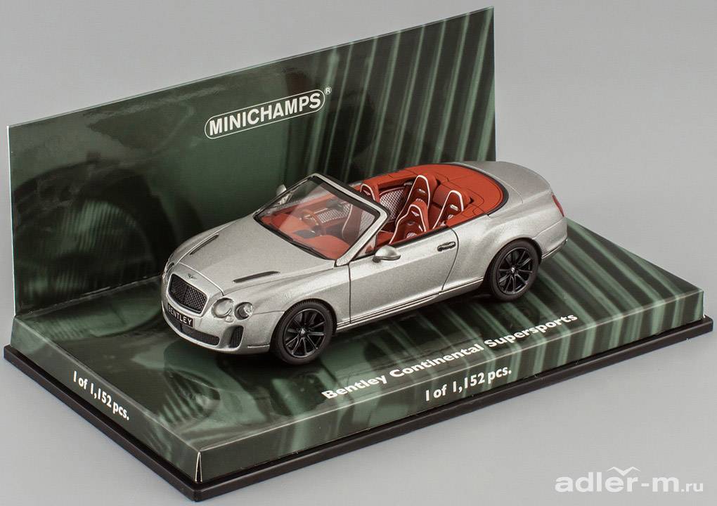 MINICHAMPS 1:43 Bentley Continental Supersports Cabriolet 2010 (grey metallic) 436139970