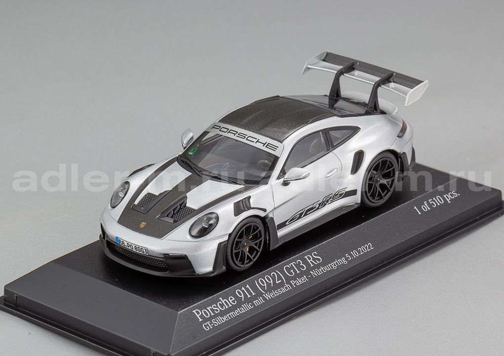 MINICHAMPS 1:43 Porsche 911 (992) GT3RS - 2022 (silver) 410062106