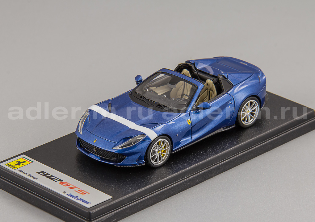 LOOKSMART 1:43 Ferrari 812 GTS (Blu Elettrico with White Livery) LS516J