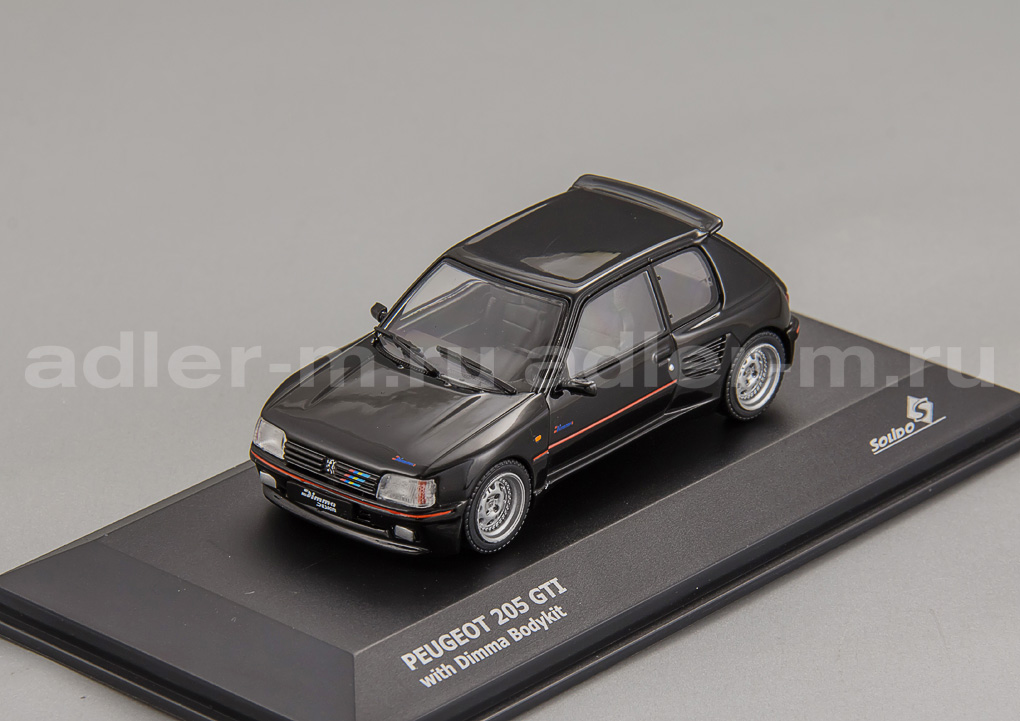SOLIDO 1:43 Peugeot 205 GTI Dimma Bodykit (black) S4310802