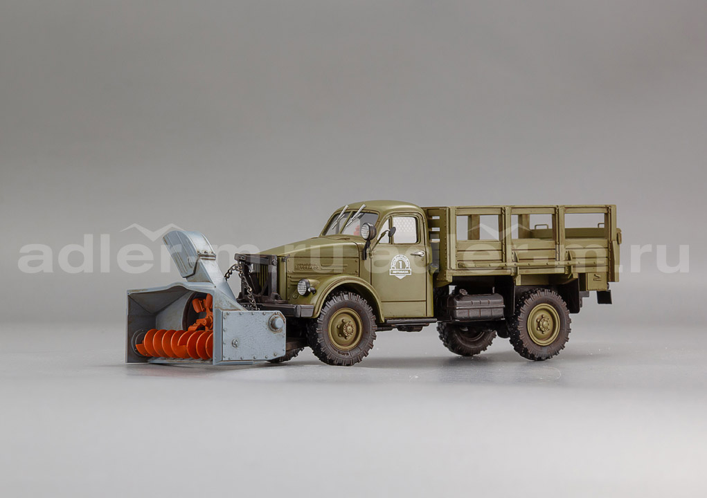 САРЛАБ 1:43 Шнеко-роторный снегоочиститель РС-363 на шасси Горький-63, 1957г. (хаки, со следами экспл.) SL-236-1