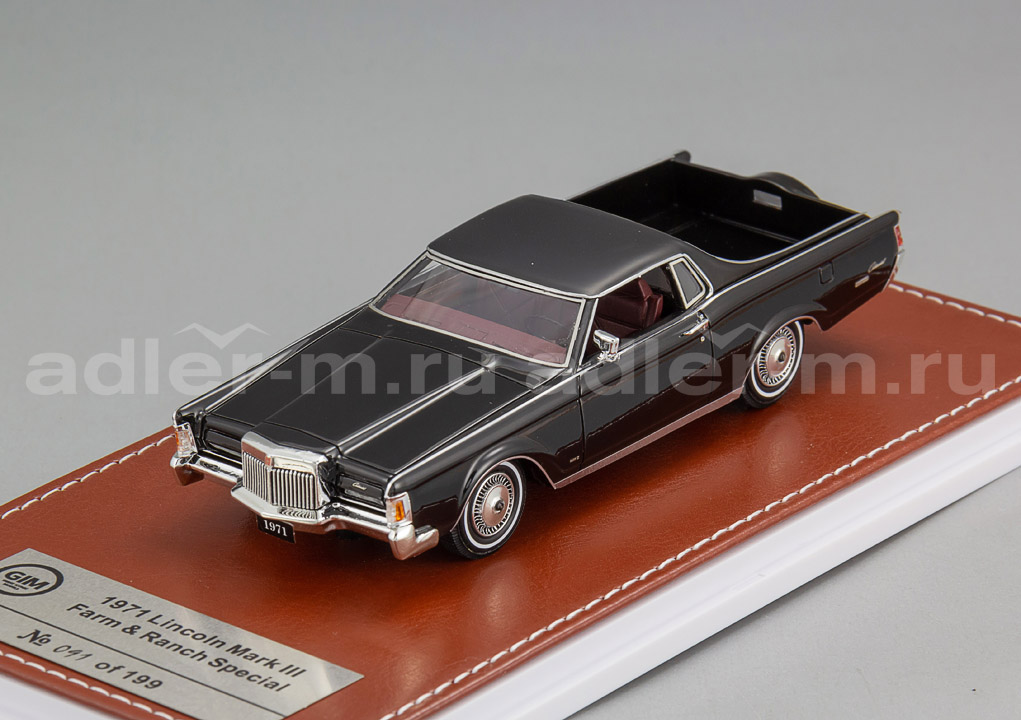 GLM (GIM) 1:43 Lincoln Continental Mark III Convertible "Farm and Ranch special" - 1972 (black) GIM012B