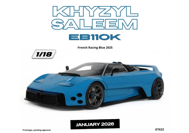 GT SPIRIT 1:18 Khyzyl Saleem EB110K - 2025 (french racing blue) GT622