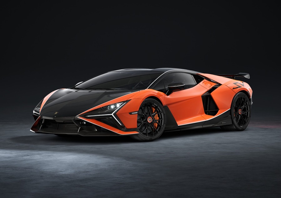 LOOKSMART 1:43 Lamborghini Revuelto SV (Arancio Apodis with Black / White Livery) LS577E