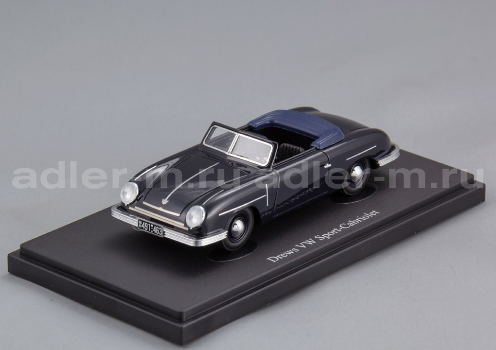 AUTOCULT 1:43 Volkswagen Sport Convertible Drews (Germany 1949) (black) ATC05051-1