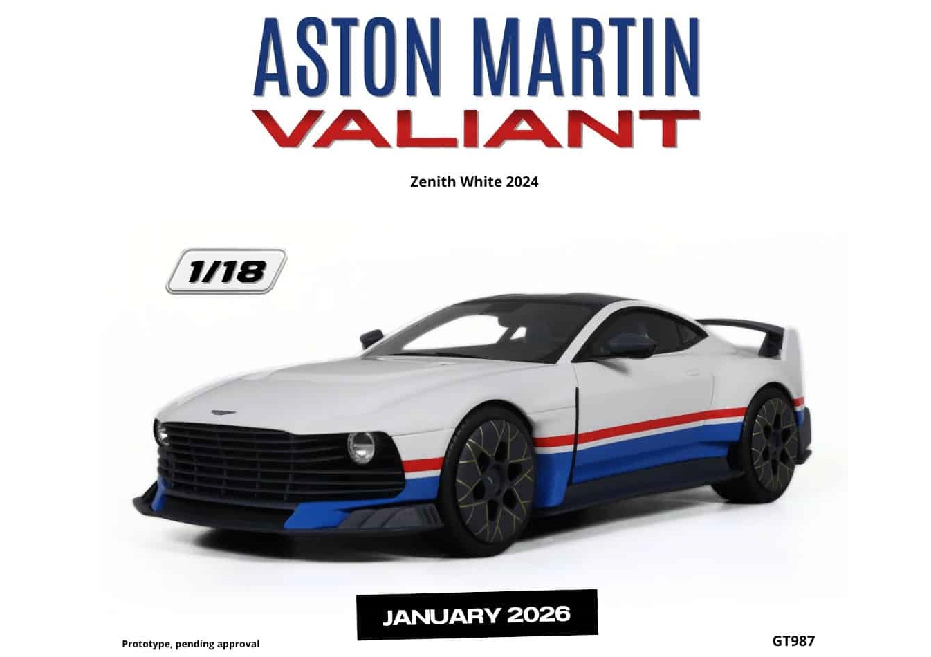 GT SPIRIT 1:18 Aston Martin Valiant - 2024 (zenith white) GT987