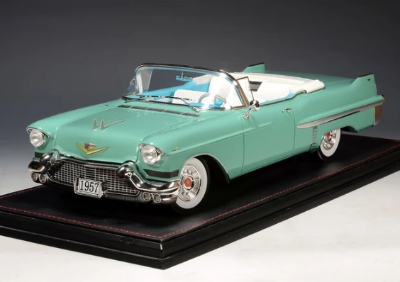 GLM + STAMP MODELS 1:18 Cadillac Series 62 Convertible (открытый) - 1957 (Thebes Green Metallic) STM1957303