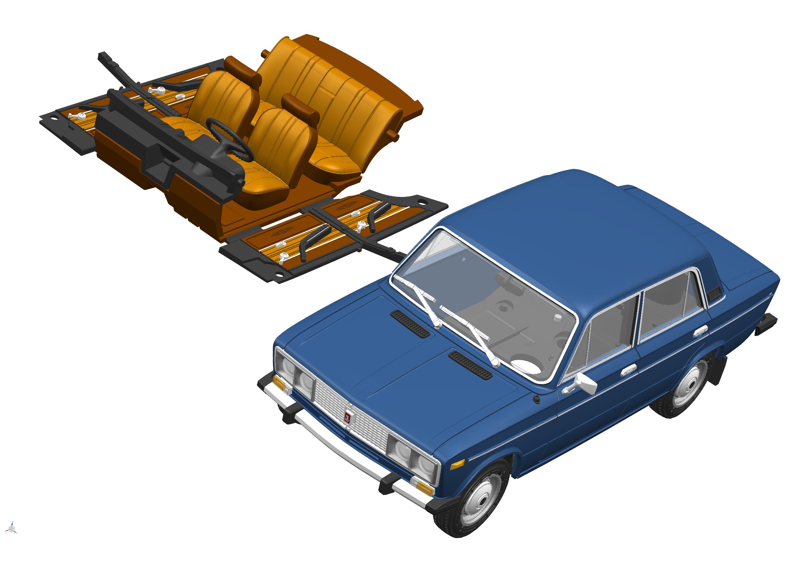 EVR-mini 1:43 Советский автомобиль 2106 (1983) (синий 464) EVRM0643-04