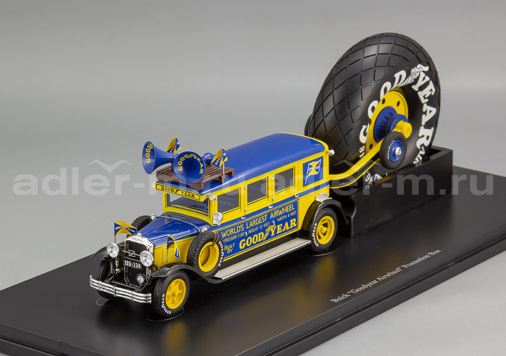 AUTOCULT 1:43 Buick "Goodyear Airwheel" Promotion Bus (blue-yellow) ATC10012