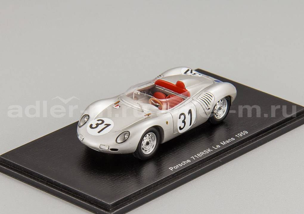 SPARK 1:43 Porsche 718 RSK #31 Le Mans 1959 J. Bonnier - W. von Trips S4676