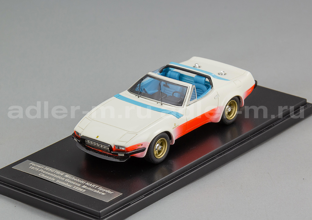 MATRIX 1:43 Ferrari 365GTB/4 Michelotti NART Spyder Presentation Geneva Motorshow (white / pink) MXR40604-024