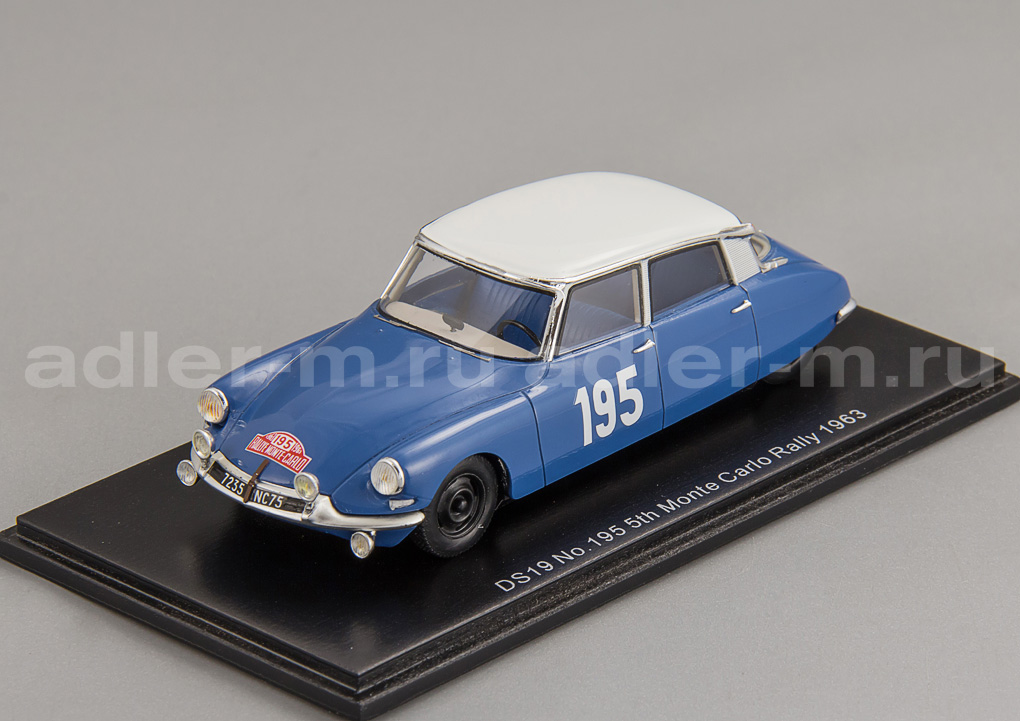 SPARK 1:43 Citroen DS19 #195 5th Monte Carlo Rally 1963 Bob Neyret - Jacques Terramorsi S5533