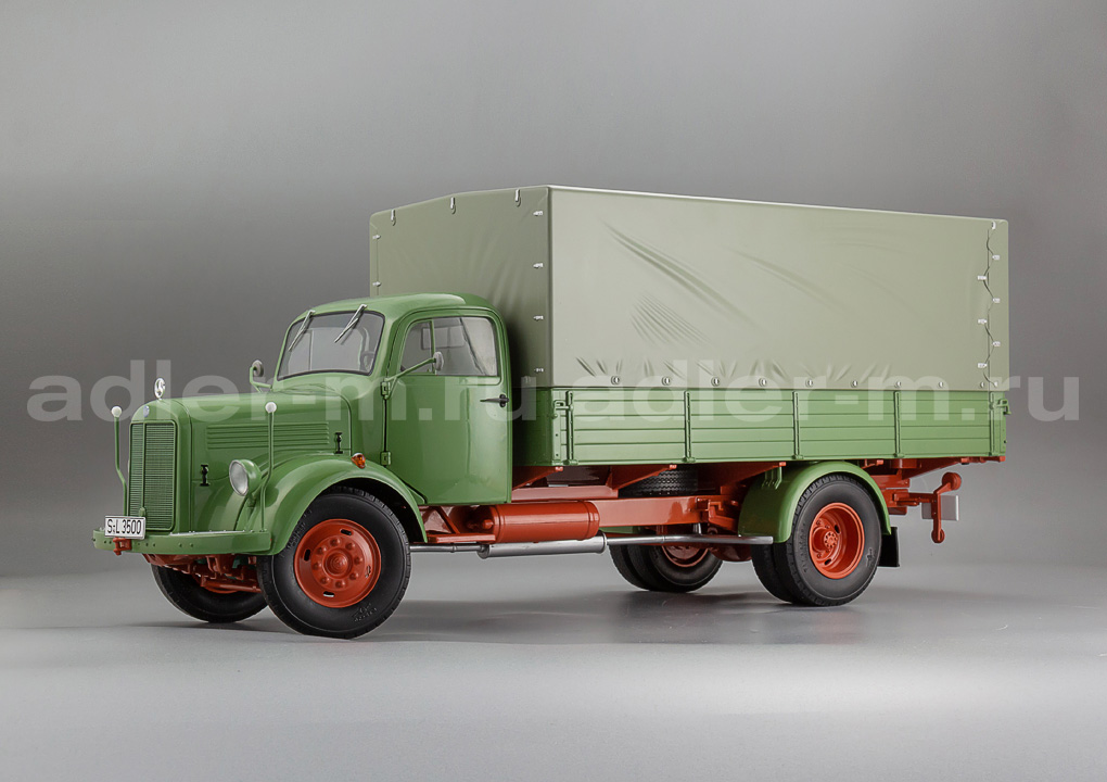 SCHUCO 1:18 Mercedes-Benz L3500 pick up with canvas top (green/red/grey) 45 005 0100