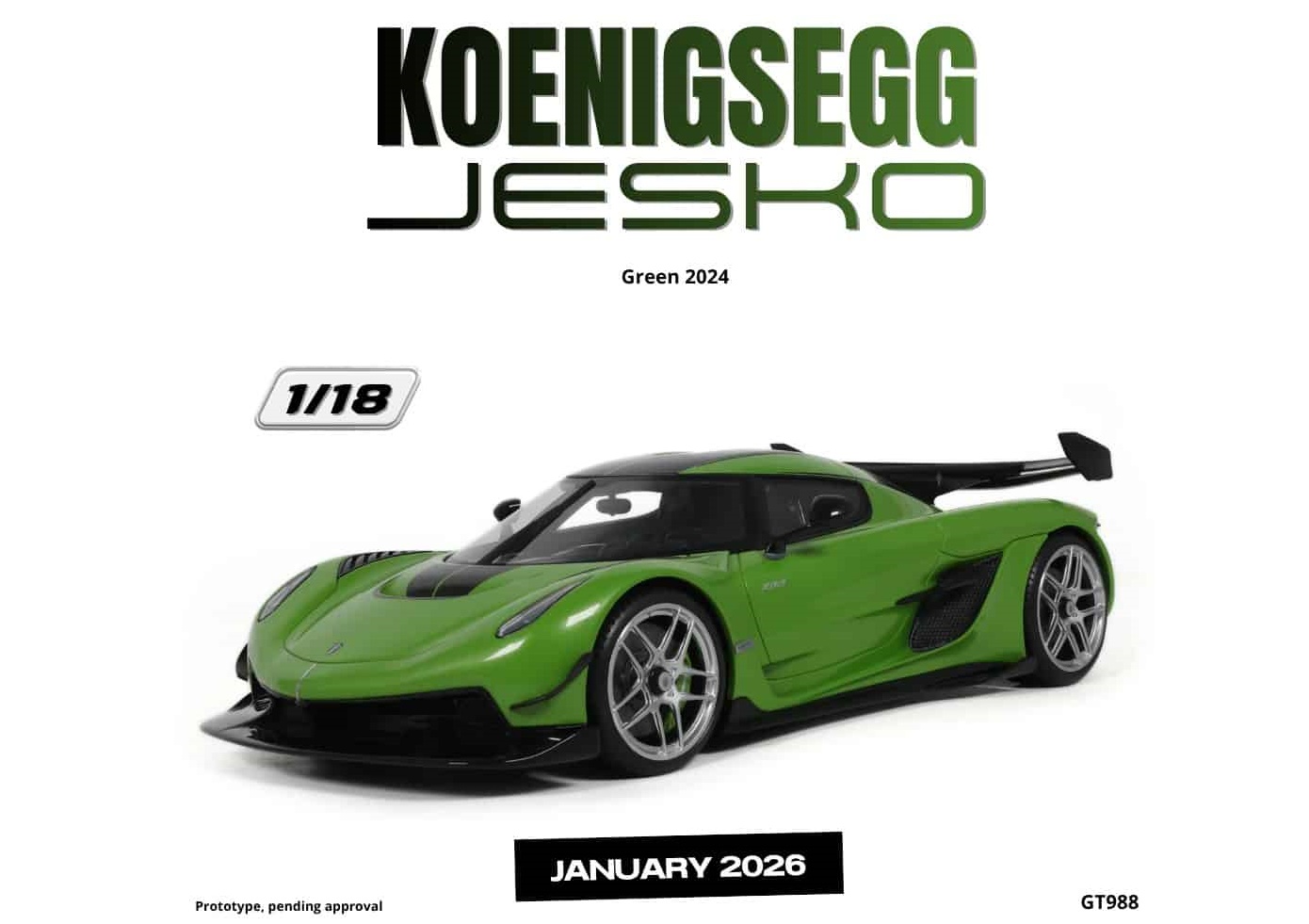 GT SPIRIT 1:18 Koenigsegg Jesko - 2024 (green) GT988
