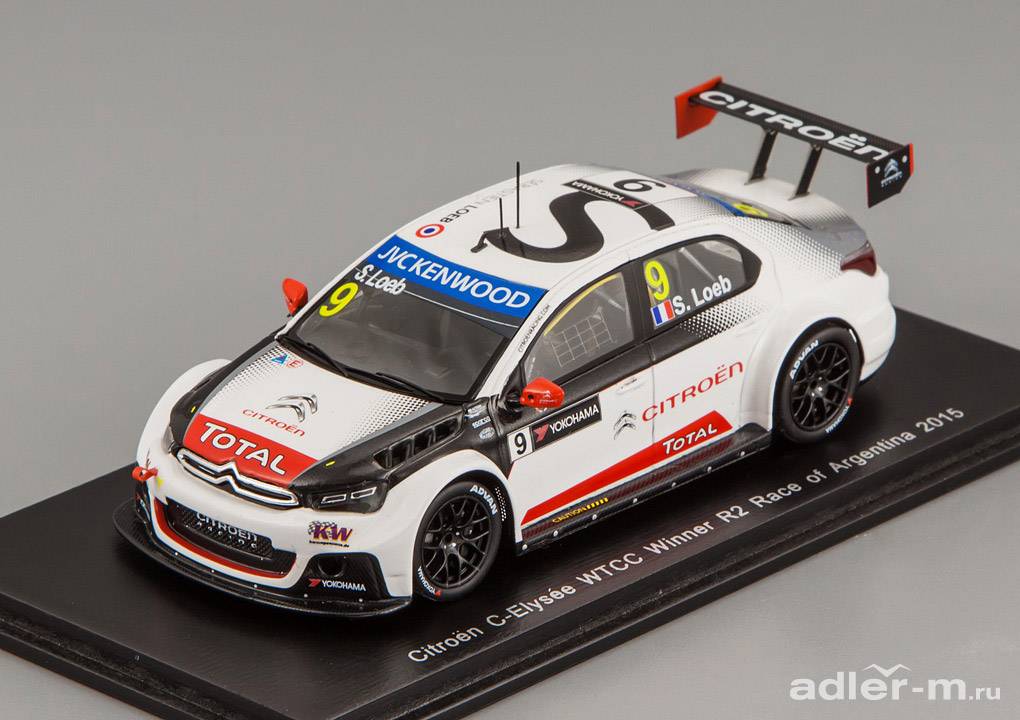 SPARK 1:43 Citroen C-Elysee WTCC #9 Winner R2 Race of Argentina 2015 Sébastien Loeb S4521