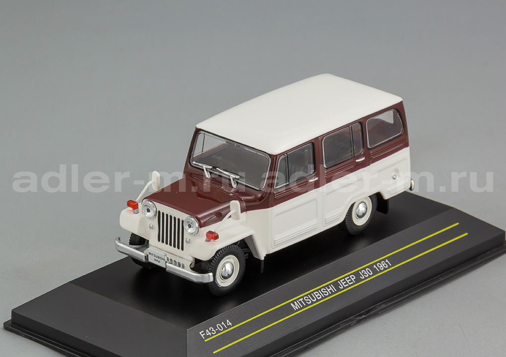 FIRST 43 1:43 Mitsubishi Jeep J30 - 1961 (white/darkred) F43-014