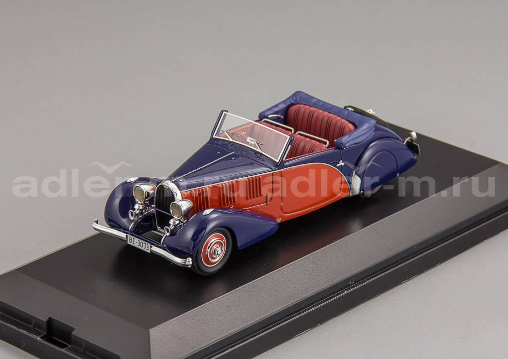 NICKEL 1:43 Bugatti T57 Stelvio Cabriolet by Graber (red / blue) Nic001