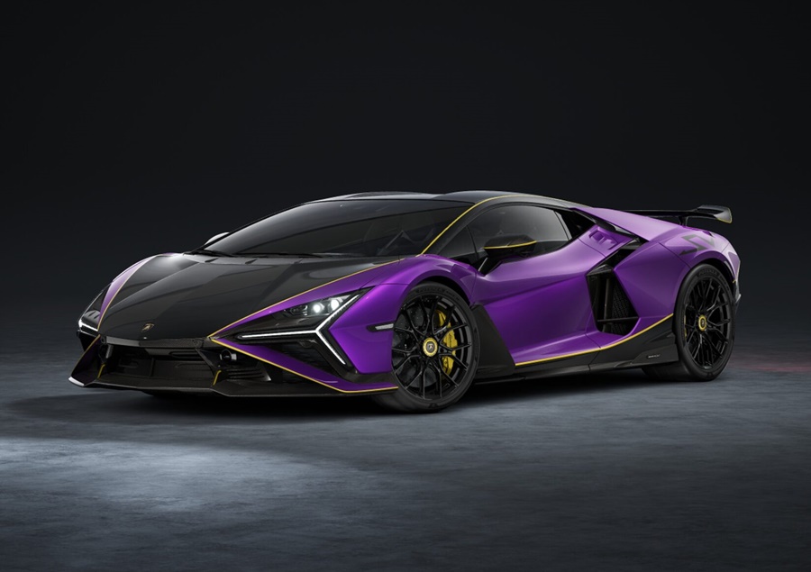 LOOKSMART 1:43 Lamborghini Revuelto SV (Viola Pasifae with Black / Yellow Livery) LS577C