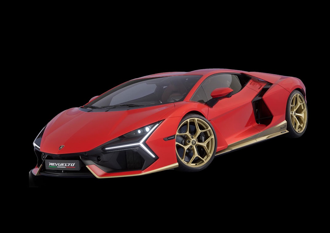 LOOKSMART 1:43 Lamborghini Revuelto "Miura 60°" Homage (Rosso Arancio / Gold) LS543MHA