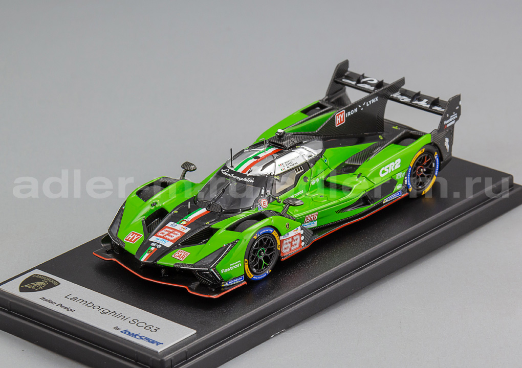 LOOKSMART 1:43 Lamborghini SC63 – 24h Le Mans 2024 #63 M. Bortolotti – E. Mortara – D. Kvyat LS561B