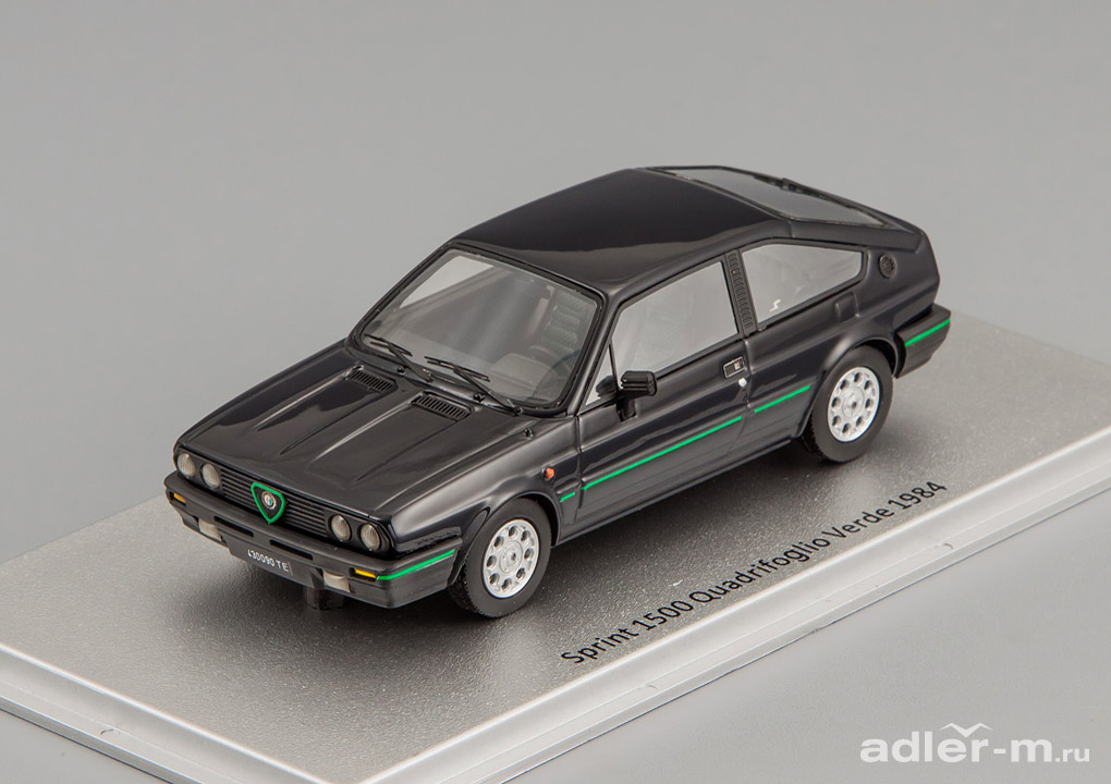 KESS SCALE MODELS 1:43 Alfa Romeo Sprint 1500 Quadrifoglio Verde 1984 (black) KE43000090