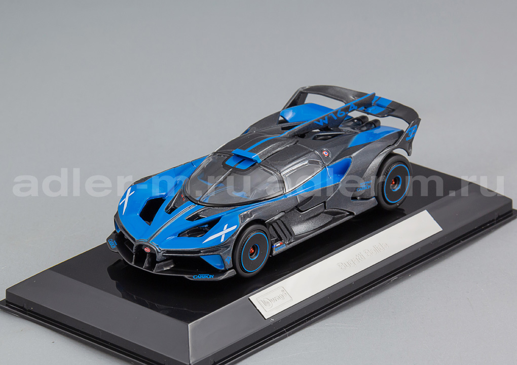 BBURAGO 1:43 Bugatti Bolide W16 8.0 Four-Turbo 1850hp 500km/h - 2020 (blue) BU38306