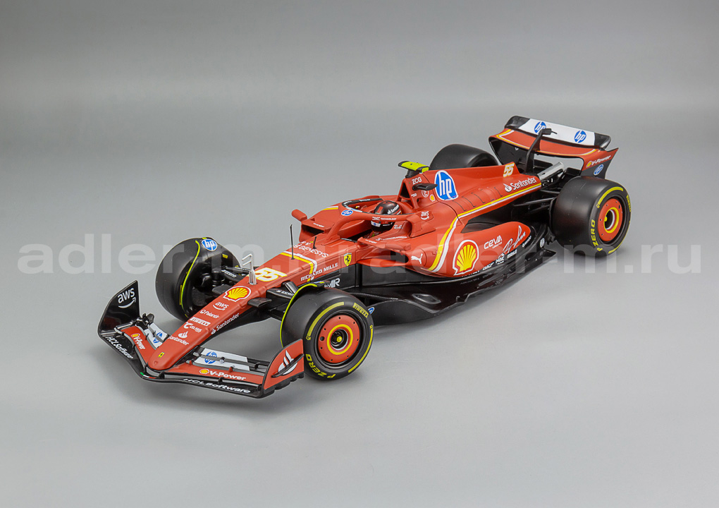 BBURAGO 1:18 Ferrari F1 SF-24 Team Scuderia Ferrari #55 4th Italien Monza GP 2024 - C. Sainz BU16815-S-MONZA