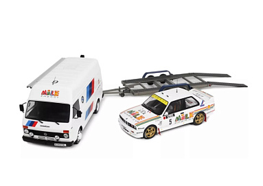 BMW 1:18 BMW M3 Gr.A - Rally 1000 Lakes 1988 - Ari Vatanen c Volkwagen LT и прицепом OT1280