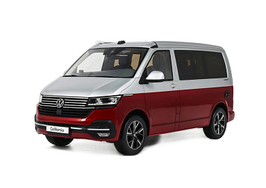 Volkswagen 1:18 Volkswagen T6.1 California Ocean - 2021 (Fortuna red/Reflex silver) OT1342