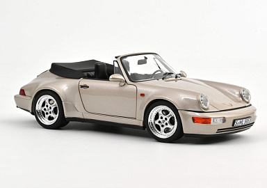 Porsche 1:18 Porsche 911 Carrera 2 Turbo Look Cabriolet (964) - 1992 (Zermatt Silver Metallic) 187140