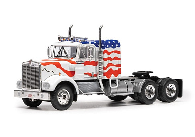 Kenworth 1:64 Kenworth W925 со спальником - 1970 (White/Blue/Red) 64TR020B